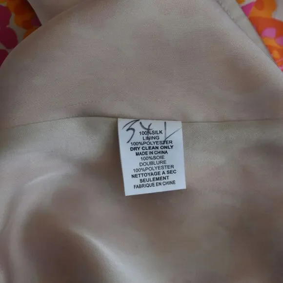 TRINA TURK Women's Peony Lined Tassel Trim Shift %100 Silk Dress Size 12 - Picture 8 of 11